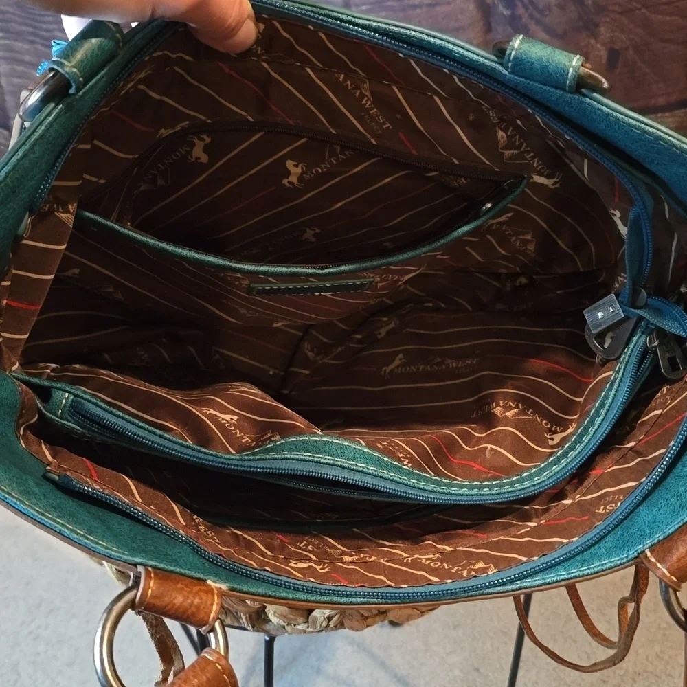 Montana West purse- teal/brown - Picture 3 of 4